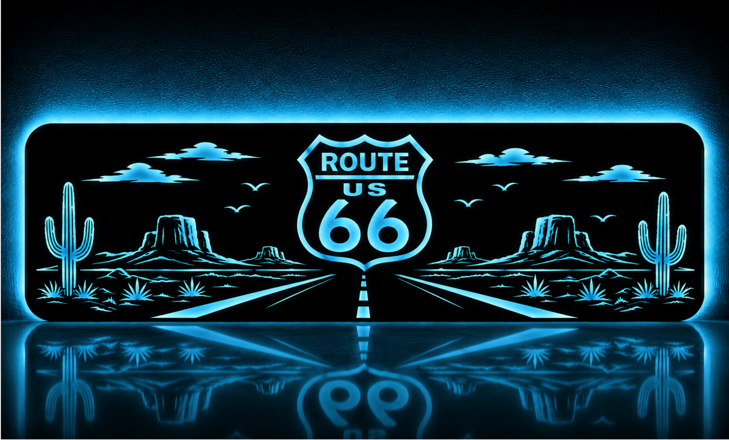 Plaque décorative camion lumineuse ROUTE 66