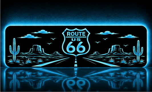 Plaque décorative camion lumineuse ROUTE 66