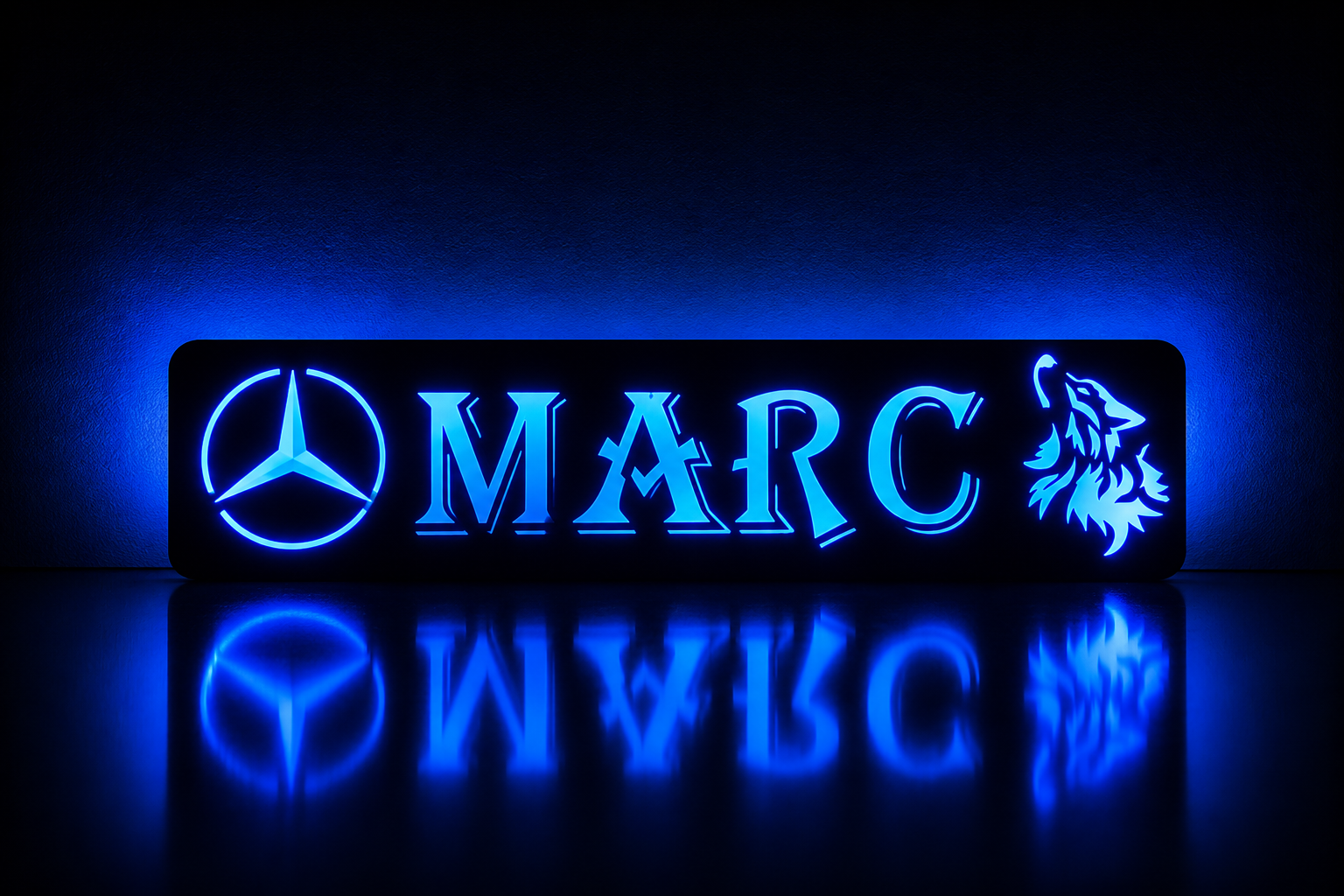 Panneau lumineux camion personnalisée MERCEDES LOUP