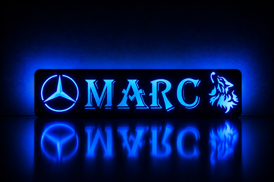 Panneau lumineux camion personnalisée MERCEDES LOUP